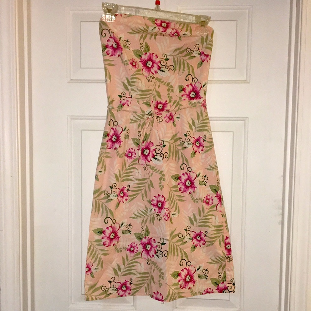 Strapless floral dress